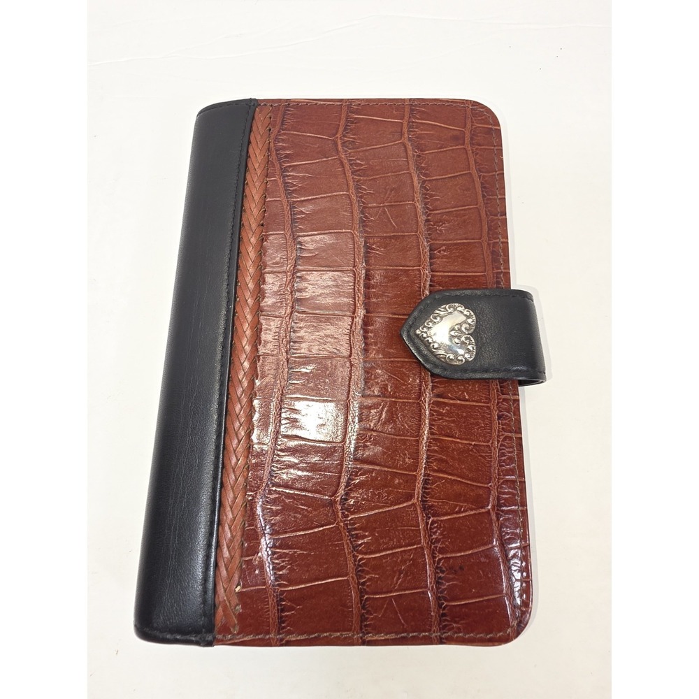 Brighton Leather Bi-Fold Wallet Checkbook Note Pad Large Organizer Planner